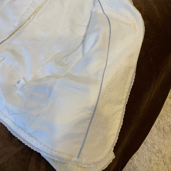 JCrew White 6 Eyelet Blazer Classic Coastal Cottagecore Timeless Minimalist - Picture 6 of 7